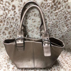 Tignanello gold metallic handbag.